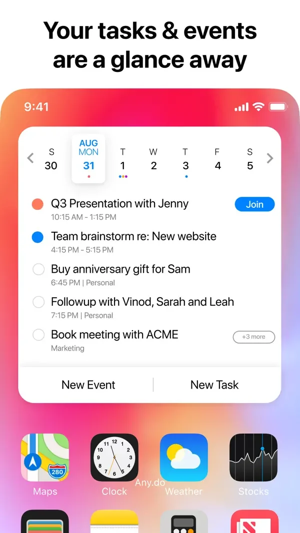 Schedule widget