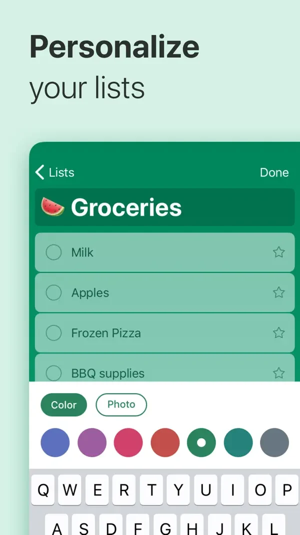 List personalization