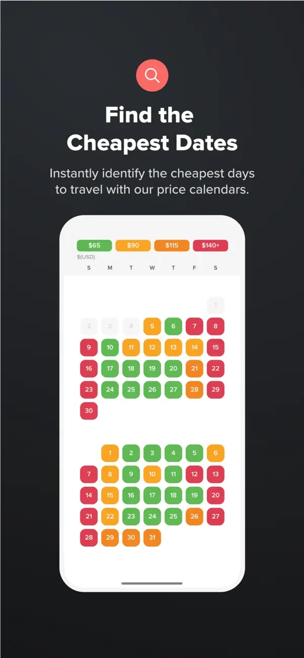 Date price calendar