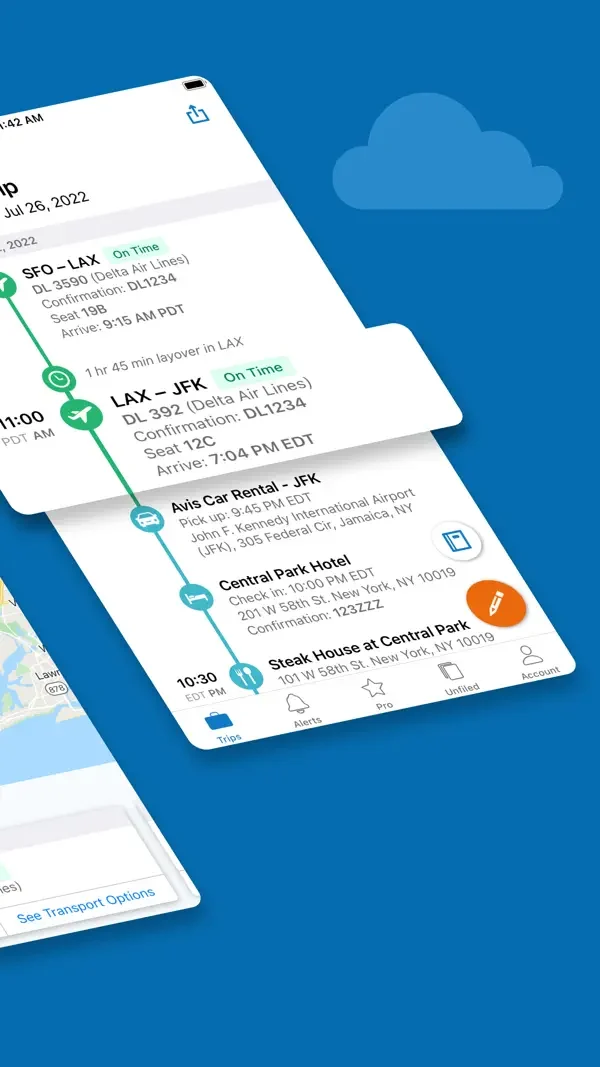 TripIt — Itinerary timeline