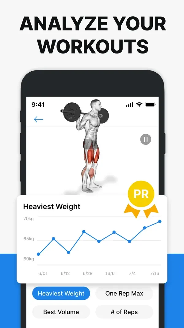 Hevy — Exercise progress chart