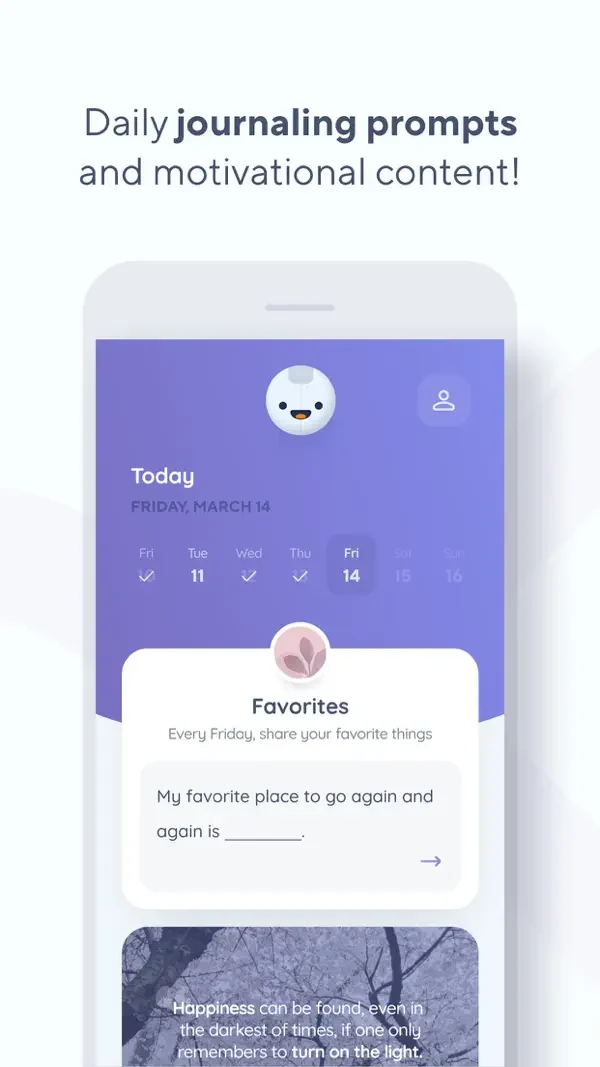 Reflectly — Daily journaling card