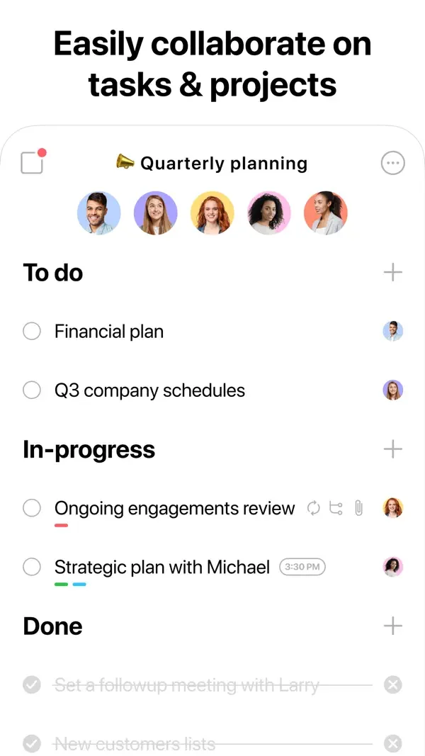 Shared project tasks