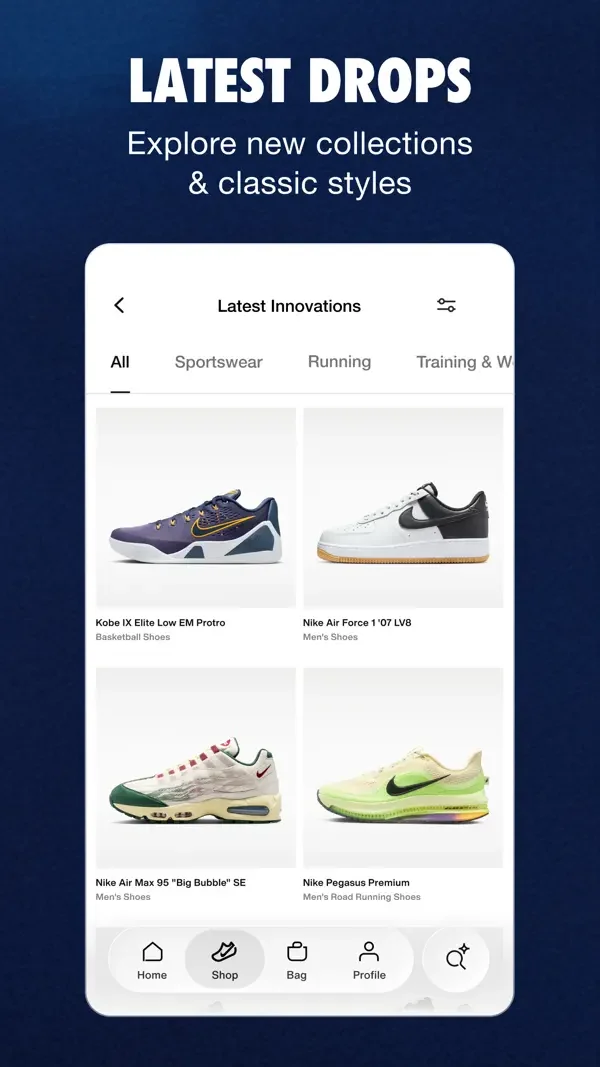 Nike — New product grid