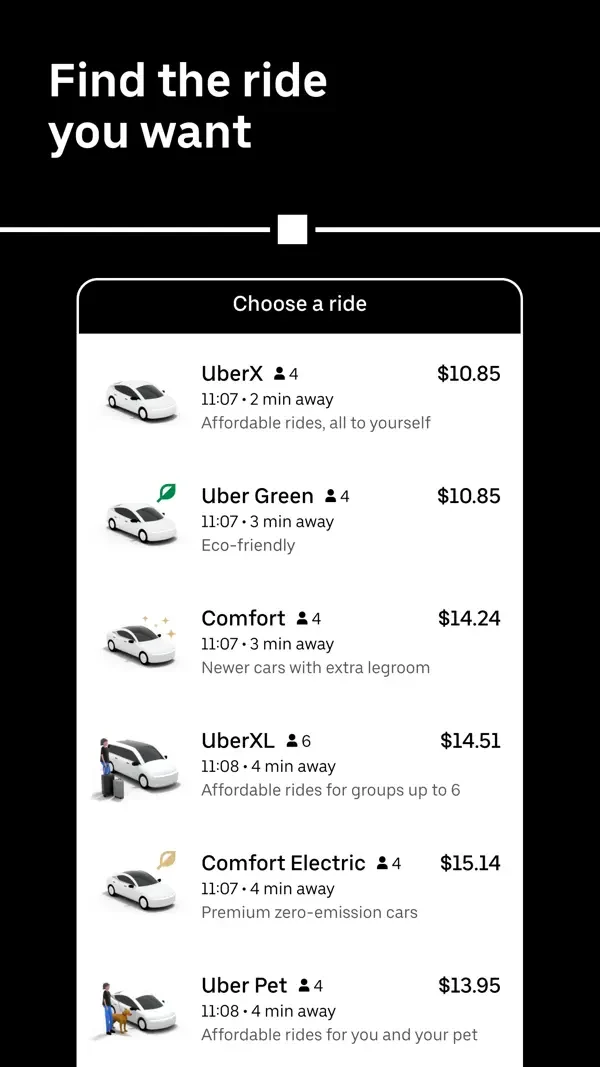 Ride selection