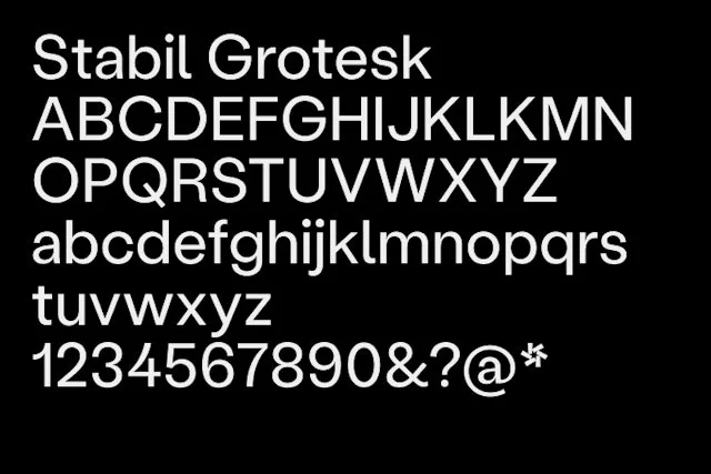 Typeface specimen