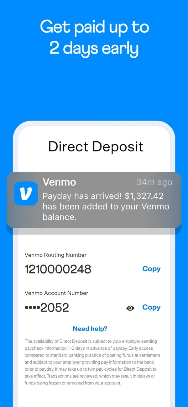 Direct deposit details