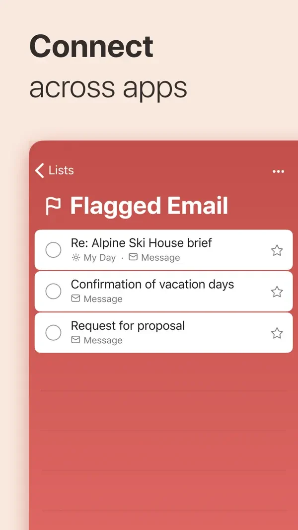 Flagged email tasks