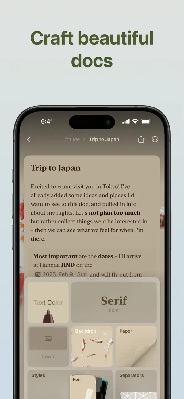 Craft — Document appearance