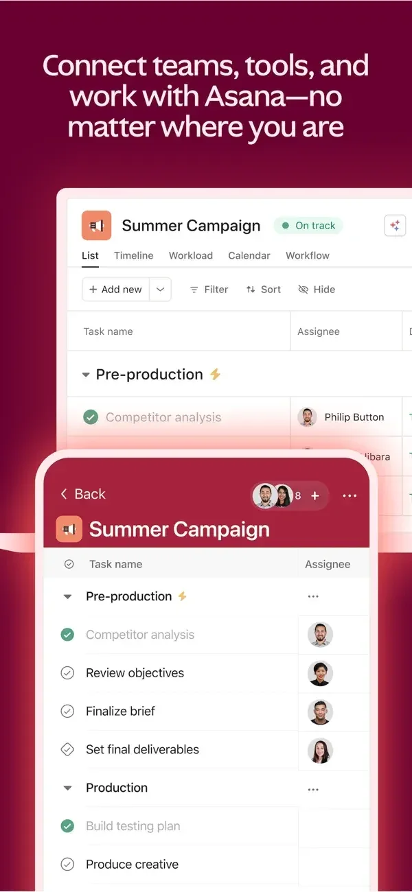 Asana preview