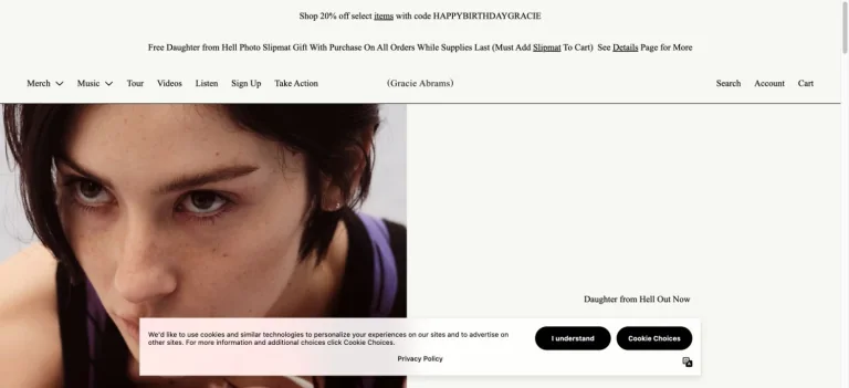 Gracie Abrams — Official store preview