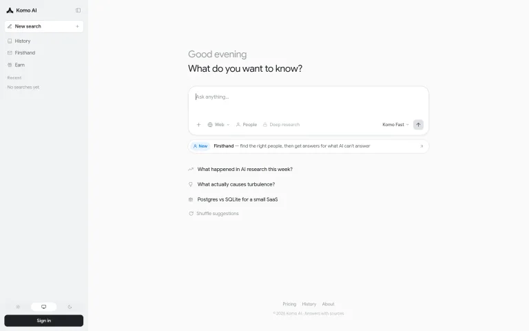 Komo — Search workspace preview