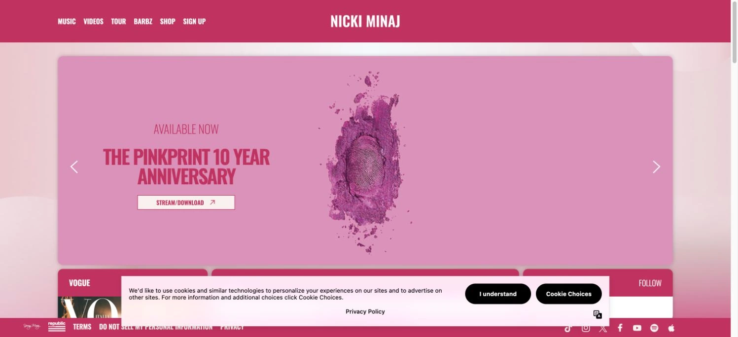 Nicki Minaj — captured interface