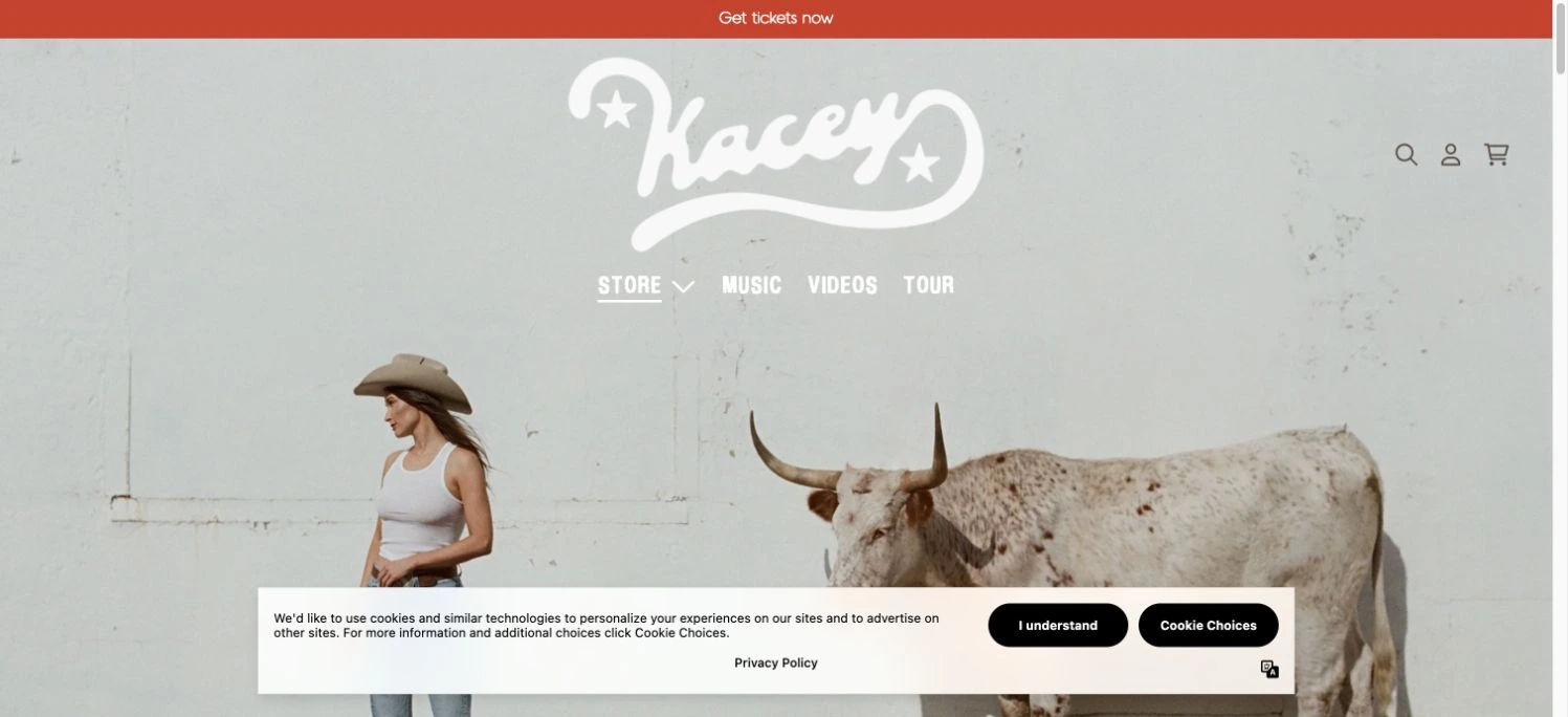 Kacey Musgraves — Official store — captured interface