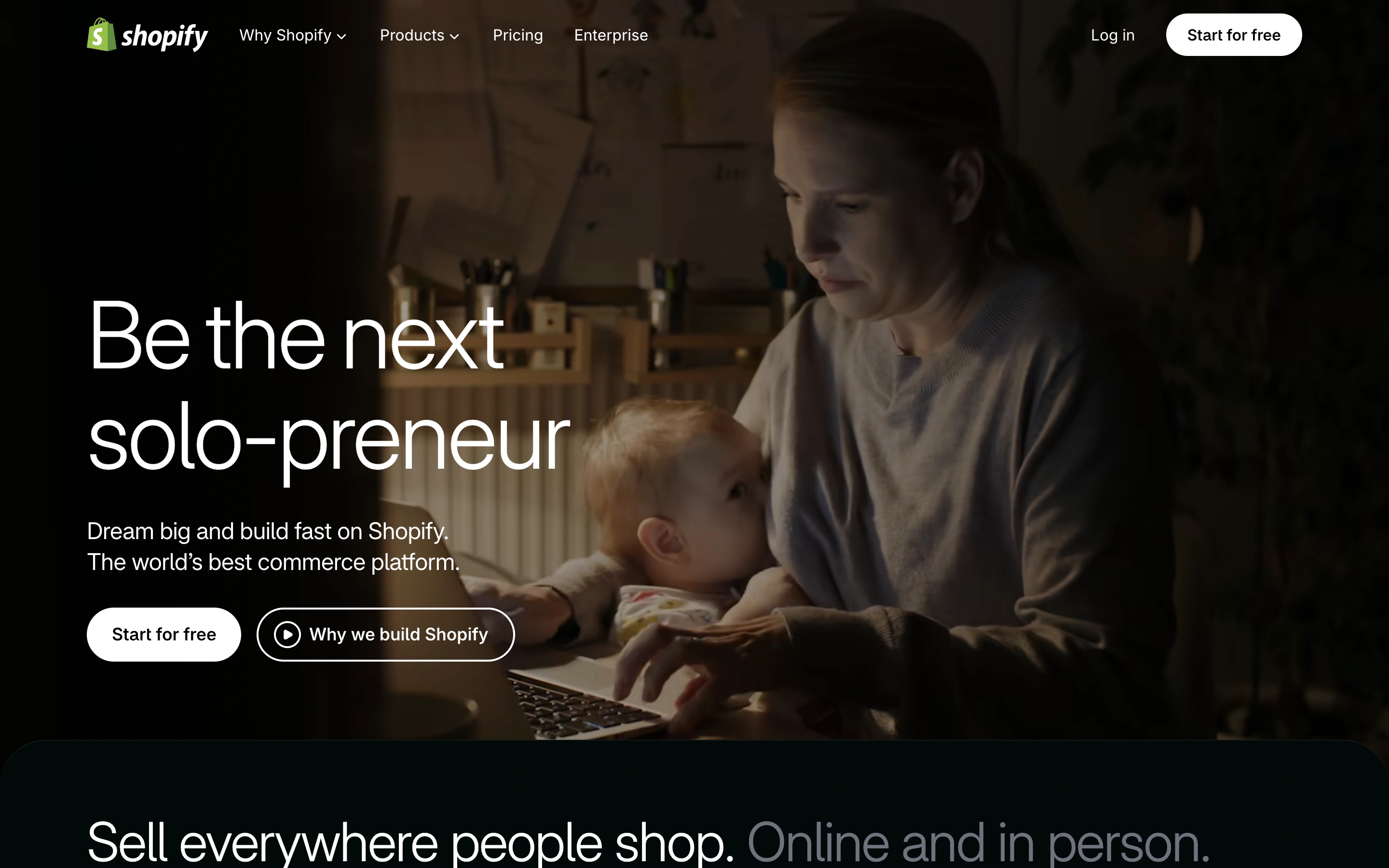Shopify — captured interface