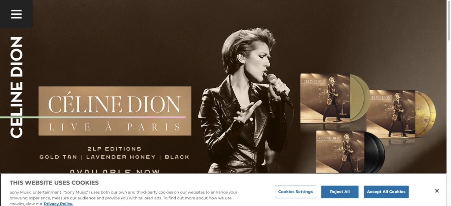 Céline Dion — captured interface