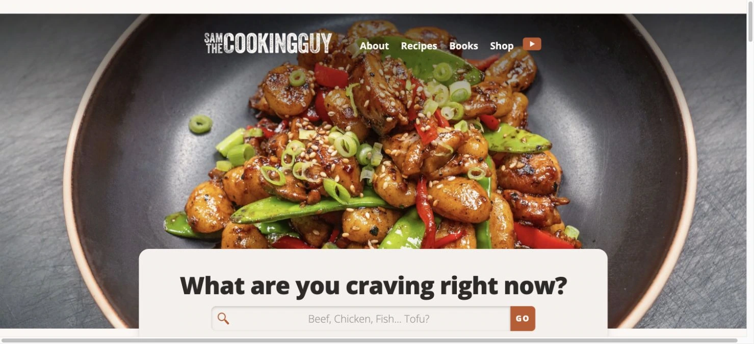 Sam the Cooking Guy — captured interface