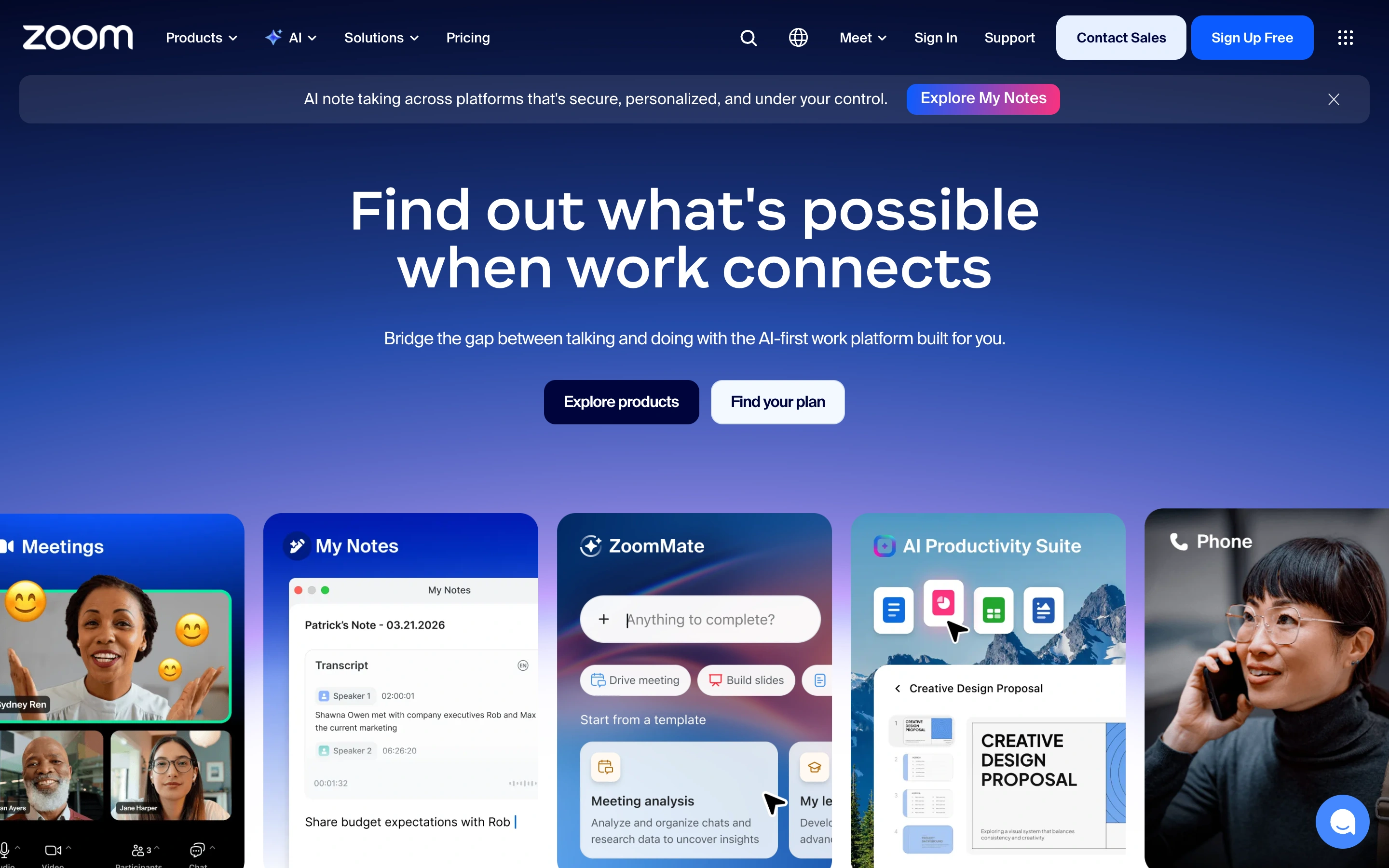 Zoom — captured interface