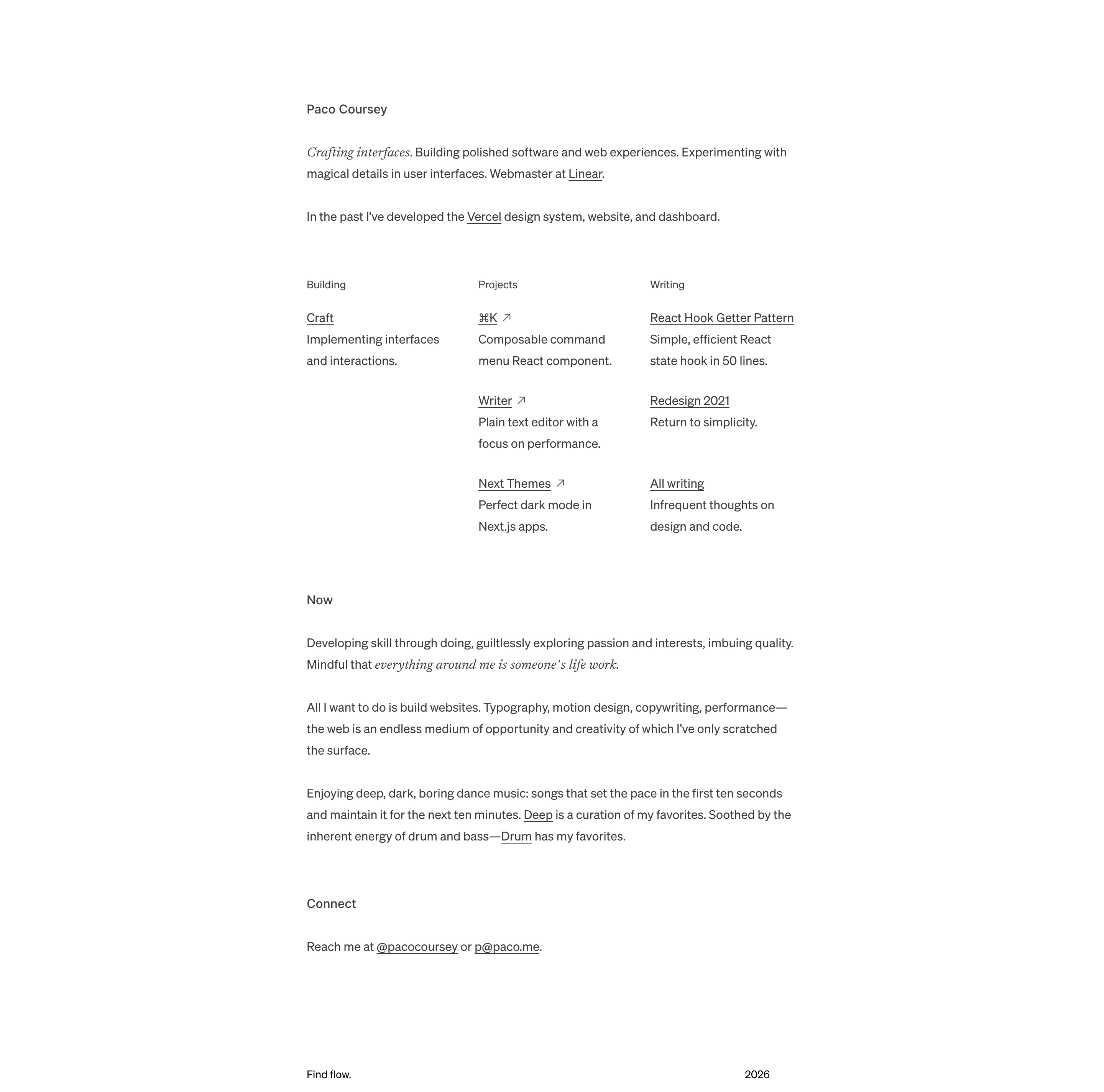 Paco Coursey — captured interface