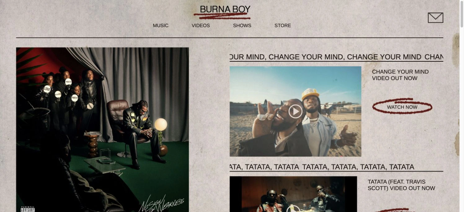 Burna Boy — captured interface