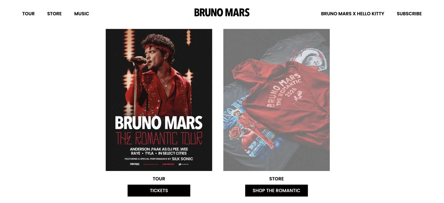 Bruno Mars — captured interface