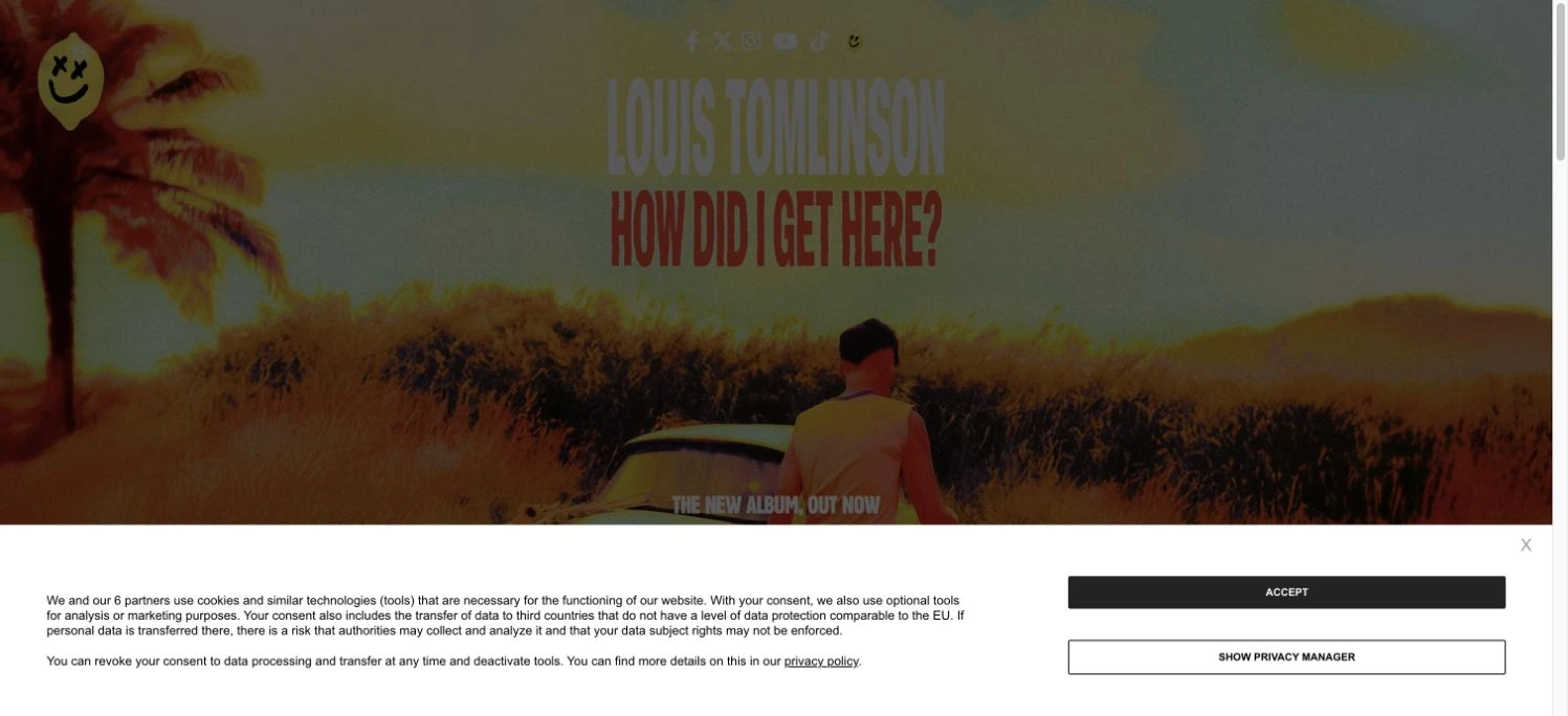 Louis Tomlinson — captured interface