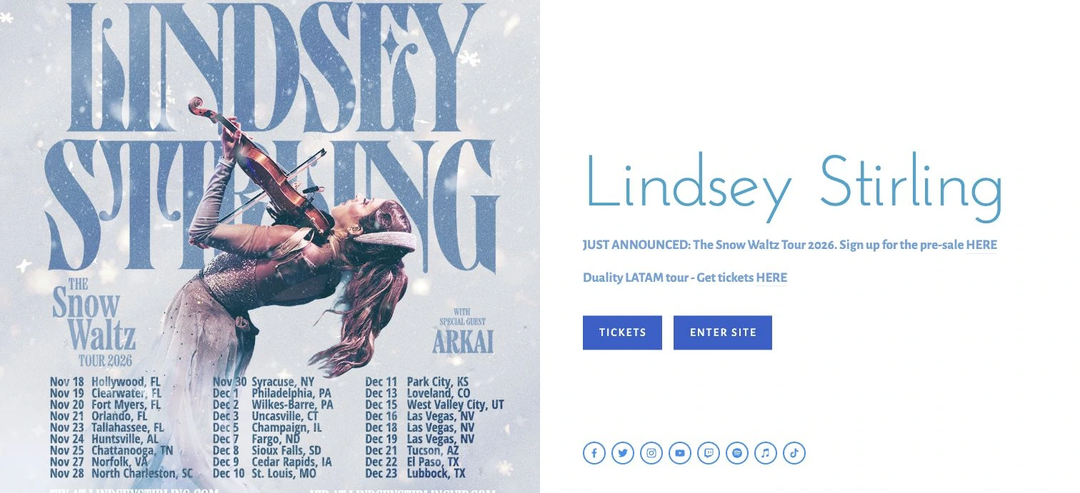Lindsey Stirling — captured interface