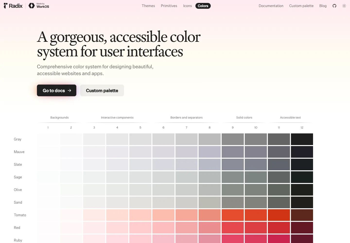 Radix Colors — captured interface