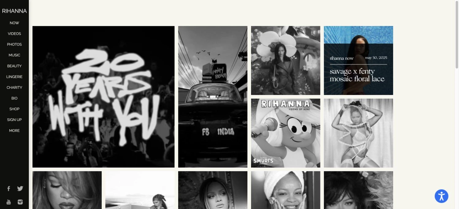 Rihanna — captured interface