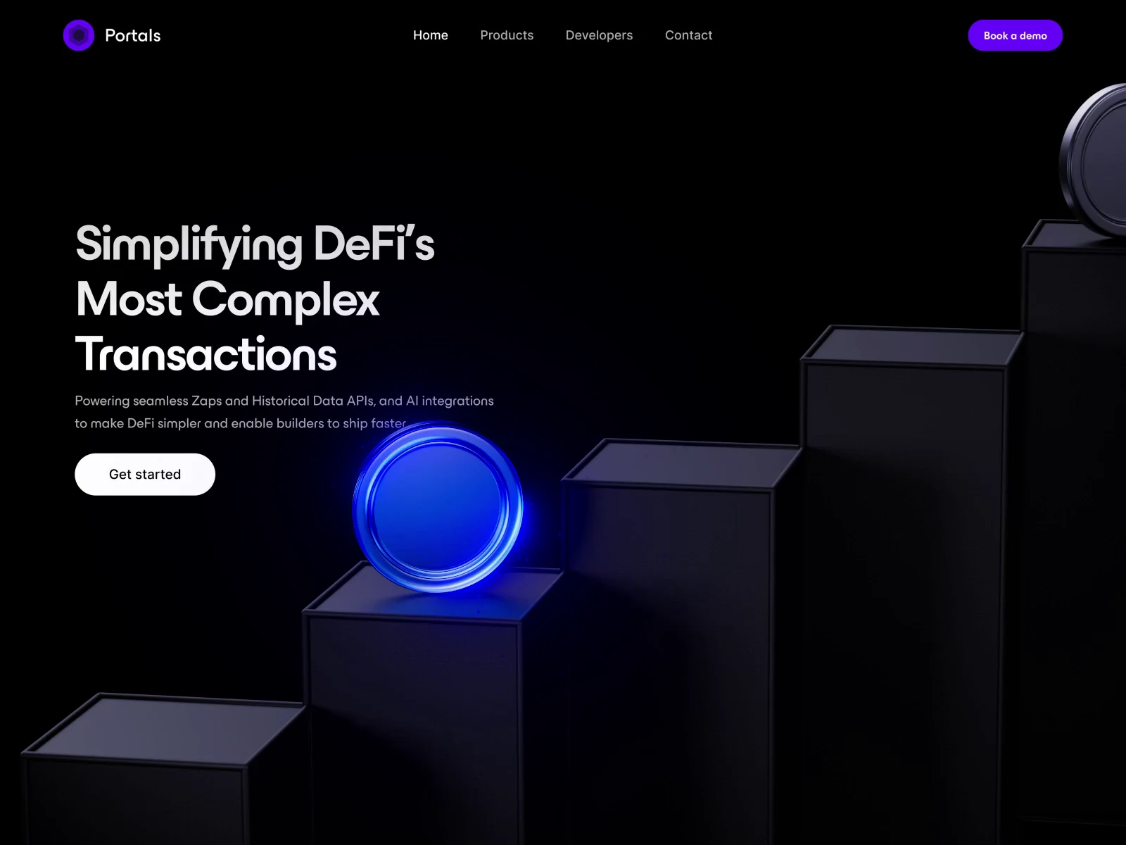 Portals 3D landing page animation preview