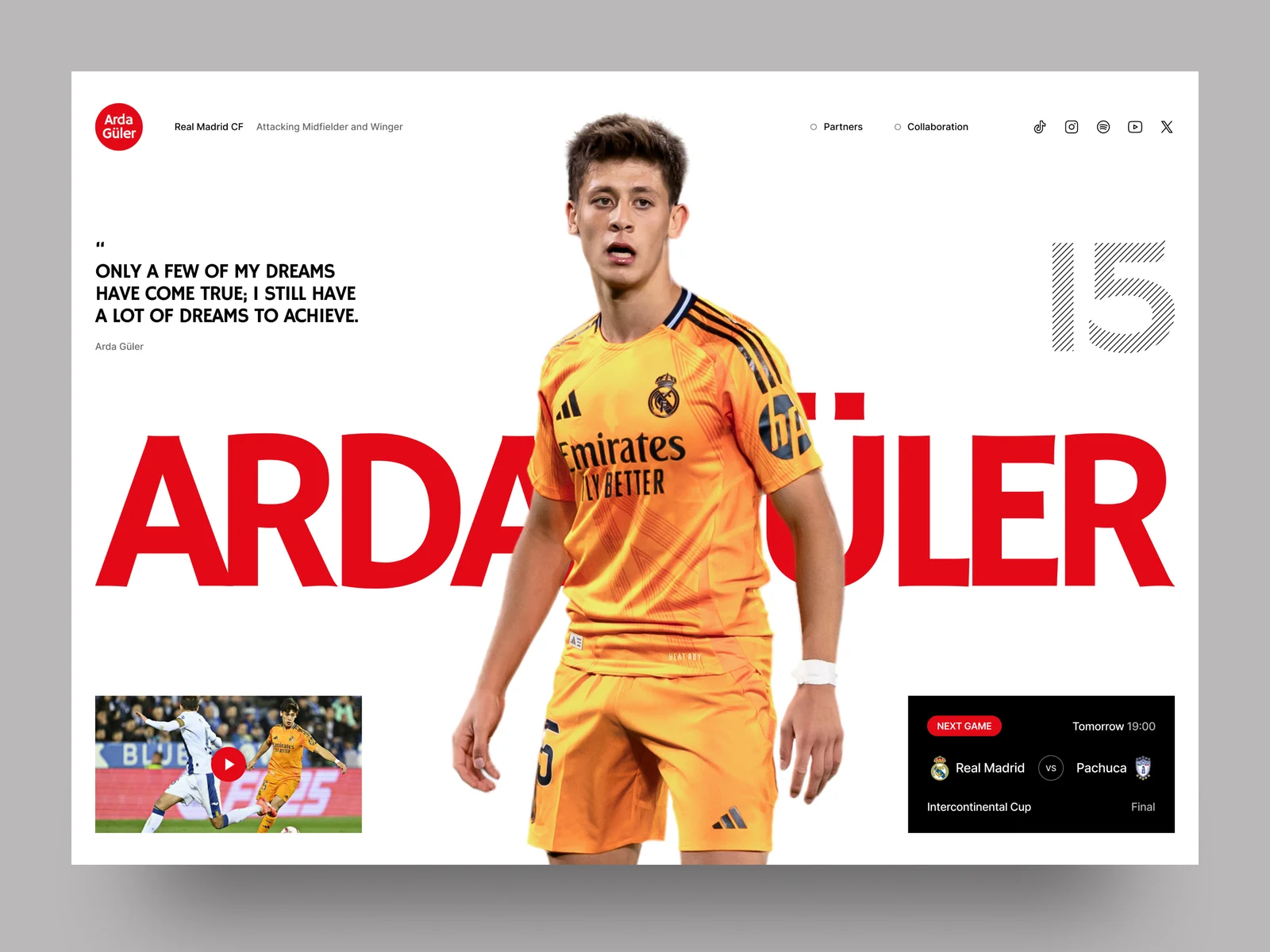 Football Player Landing Page Design preview