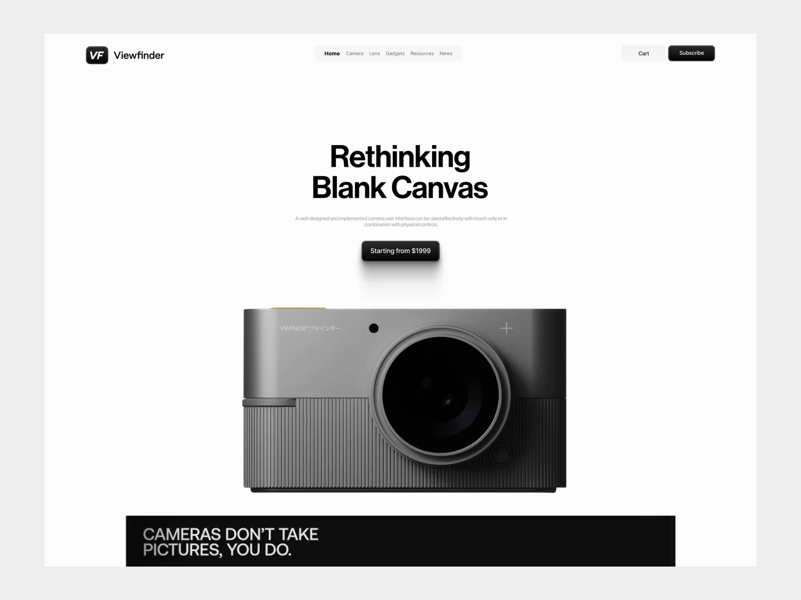 Camera VF Landing page design preview