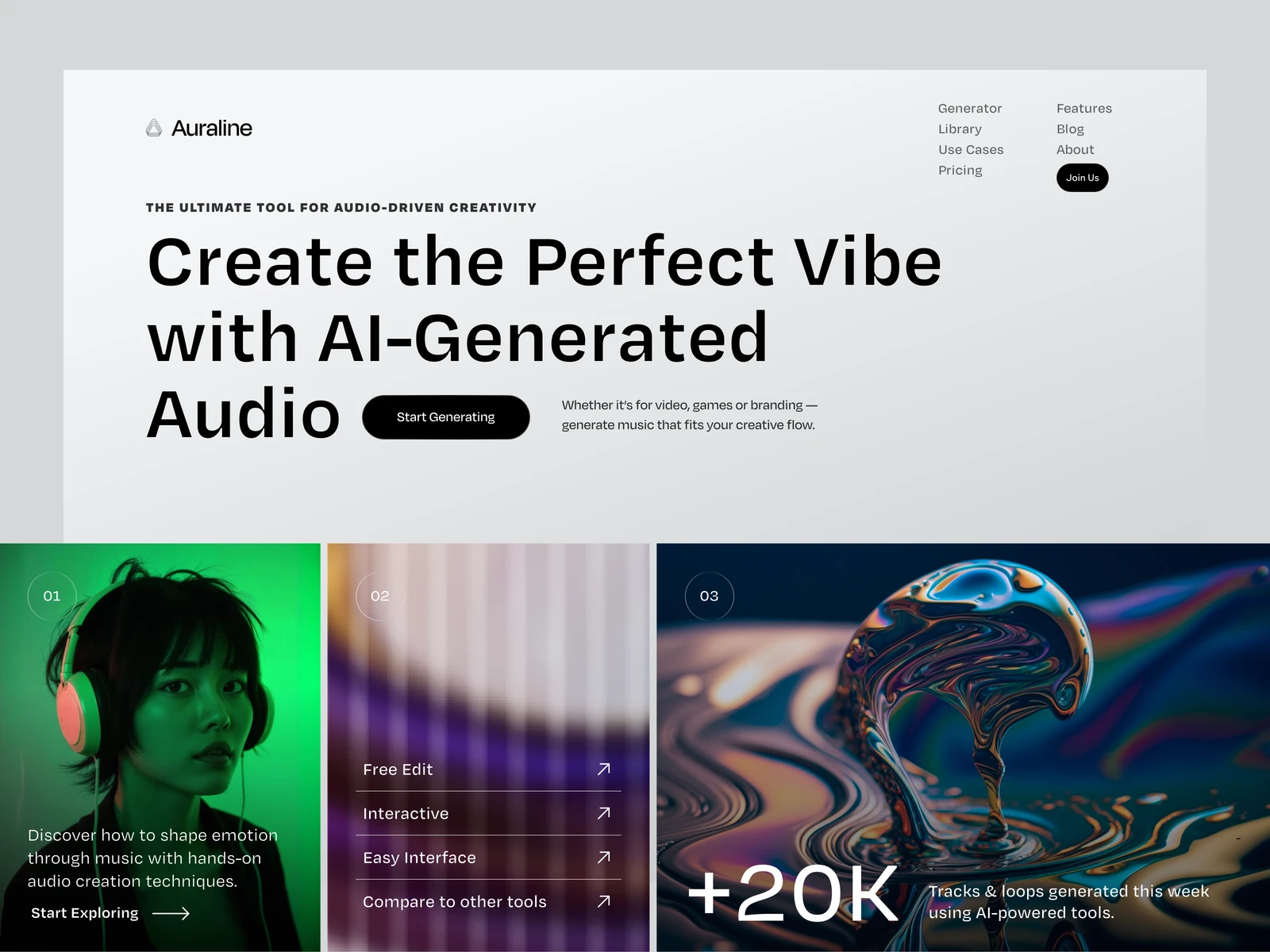 AI Audio Generator Landing Page preview