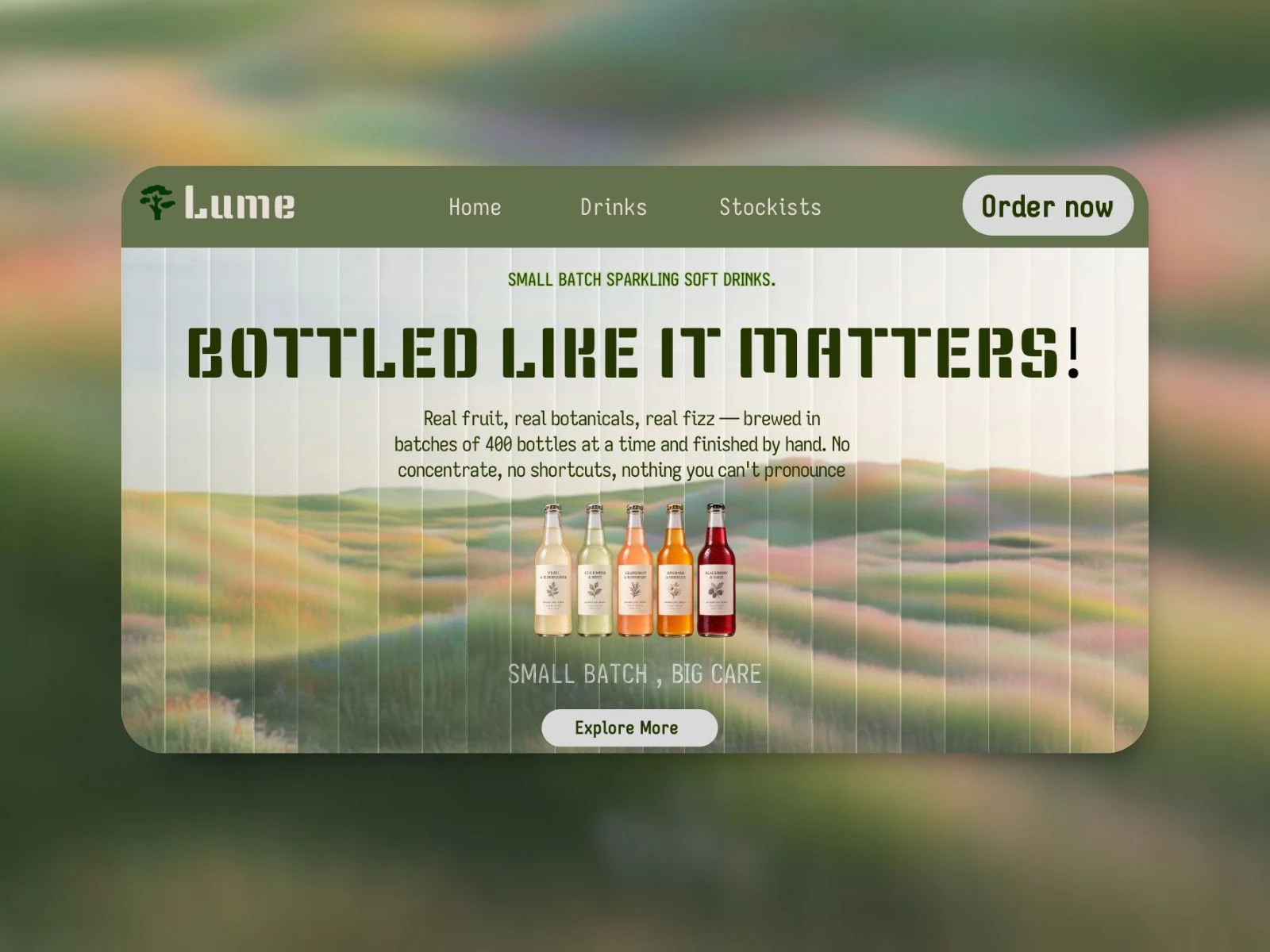 Lume Botanical Fizz — Experimental Landing Page preview