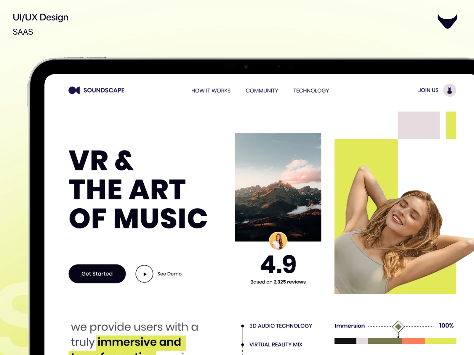 Immersive Music — VR & Audio Experience Landing Page preview