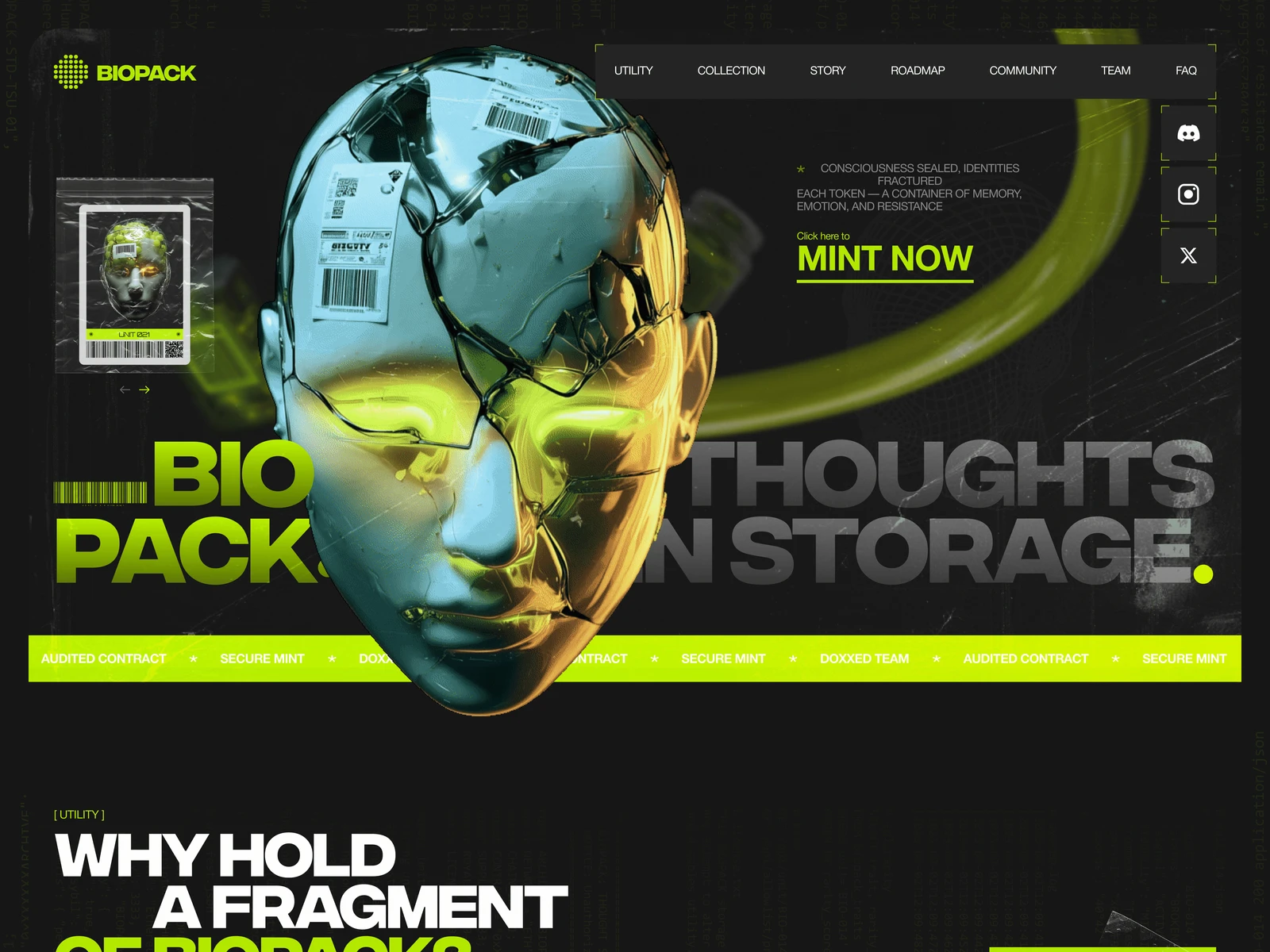 BioPack NFT | Web3 Landing Page Concept preview