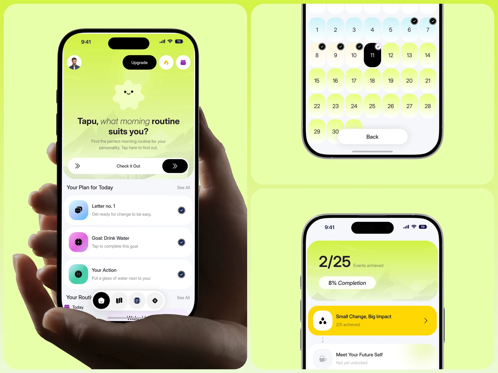 Habit Tracker & Routine Planner - Minimal Mobile UI Design preview