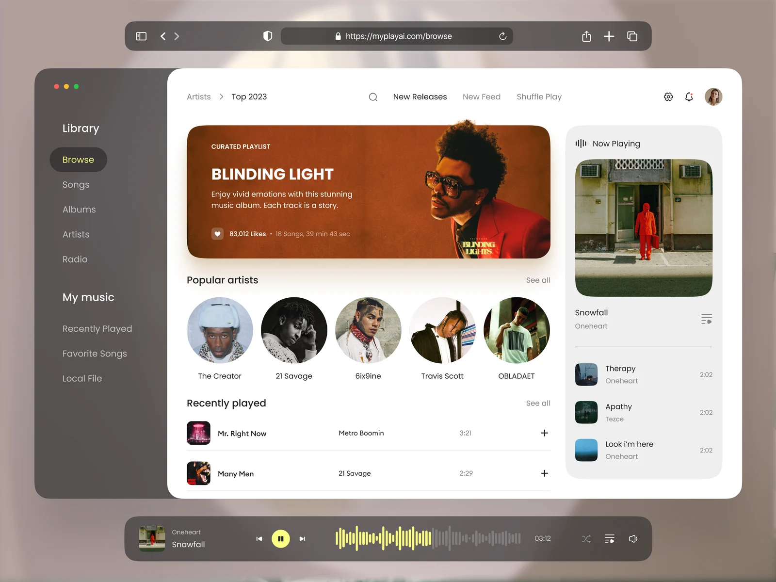 Music Web App Concept preview