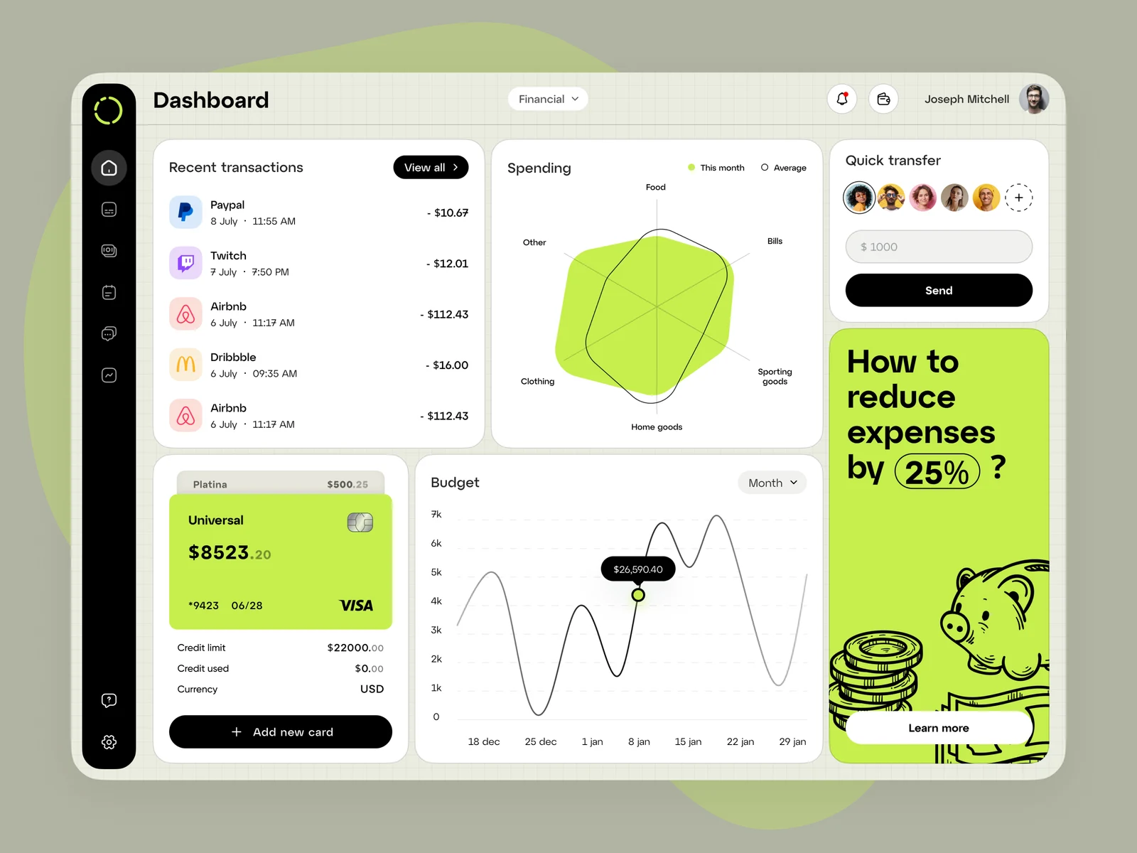 Financial Web App Design Concept preview