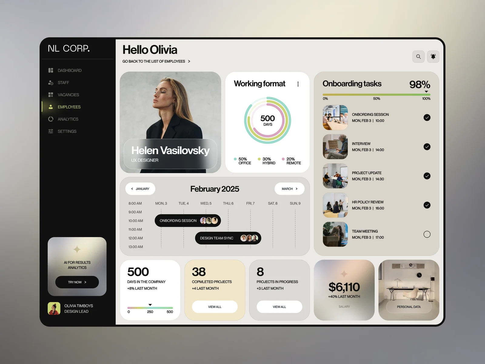 Team Lead Web App preview