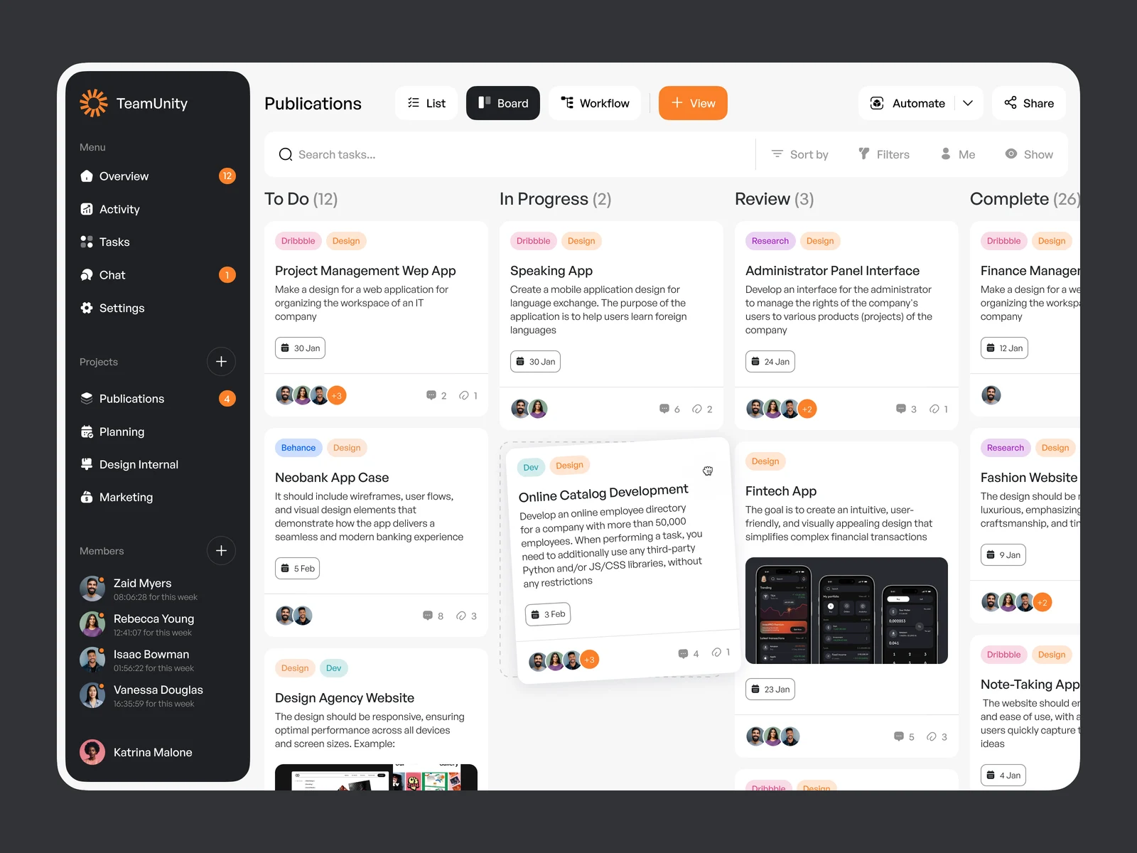 Project Management Web App preview